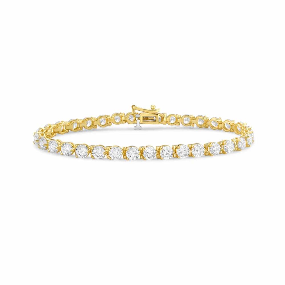 NEW DIANA M JEWELS women's round lab-grown diamond tennis bracelet (15.00 ct) -